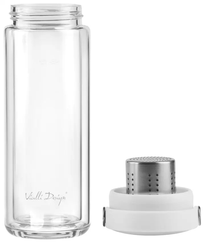 Biała szklana butelka 350 ml Fuori – Vialli Design