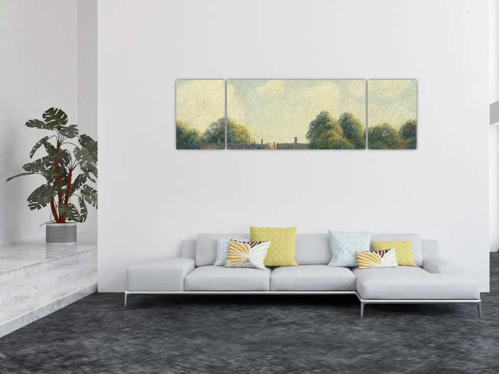 Obraz - Camille Pissarro, Hampton Court Green, reprodukcje (170x50 cm)