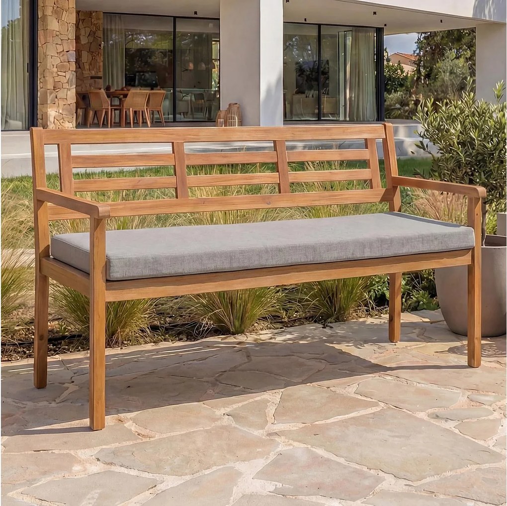 Ławka ogrodowa MCW-N47,  poduszka w kolorze szarym