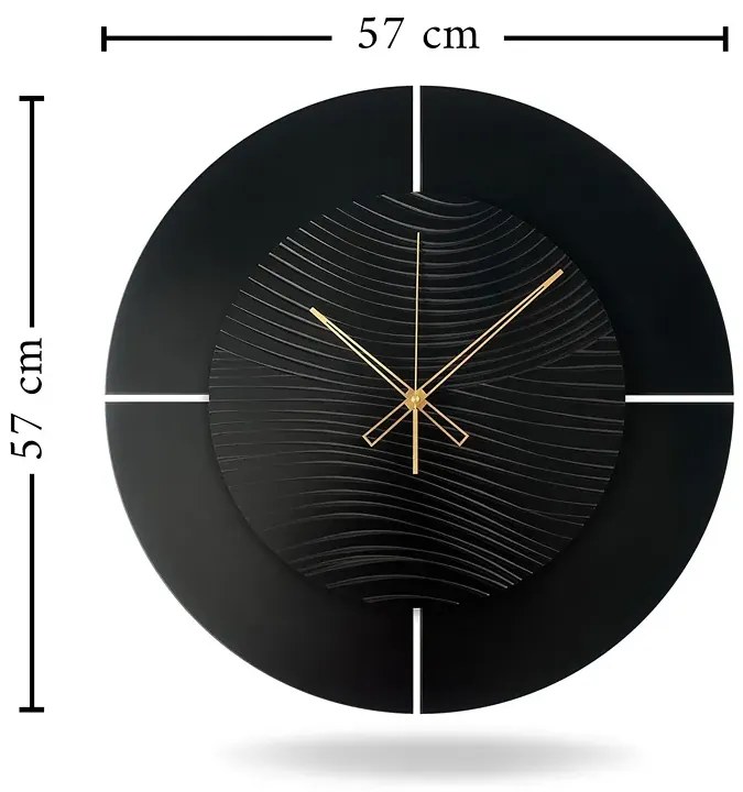 Czarny okrągły zegar ścienny - Vesprix