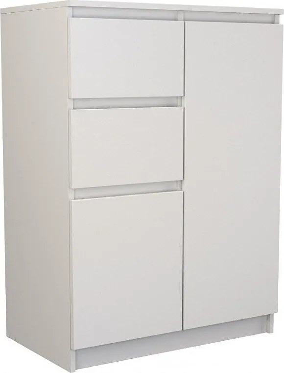 Komoda Malwa 2D2S | Biała | 70x40x97 cm | 2 Drzwi 2 Szuflady