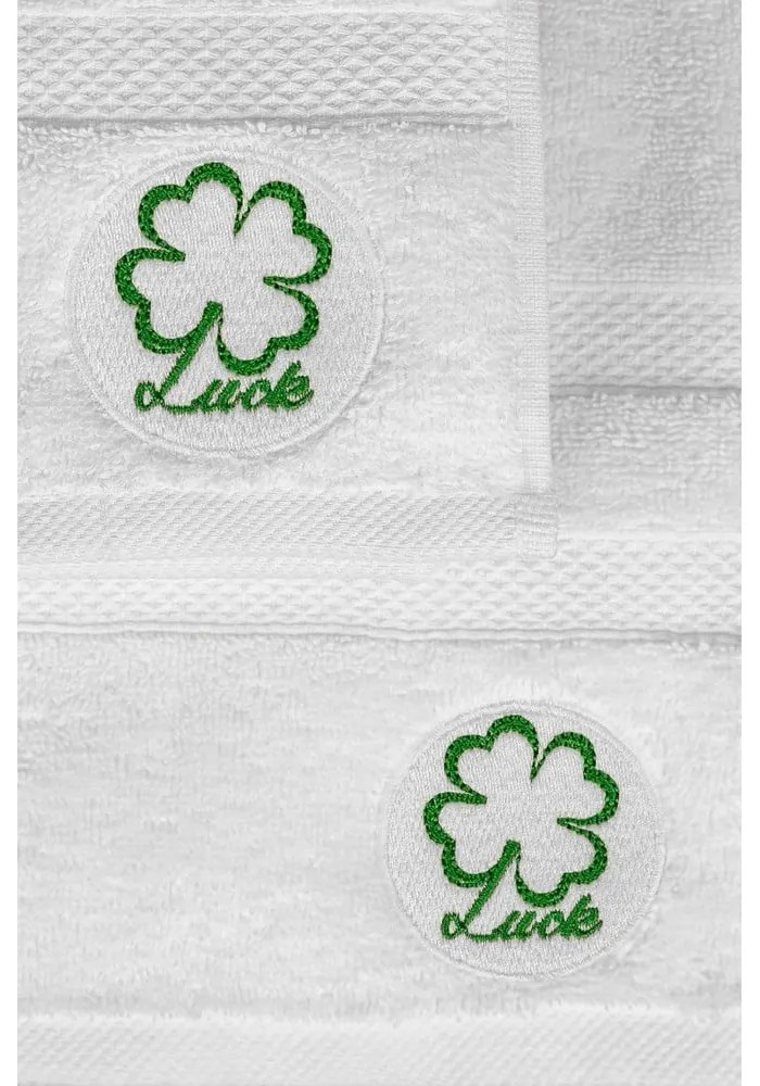 Białe bawełniane ręczniki zestaw 2 szt. frotte Luck – Foutastic