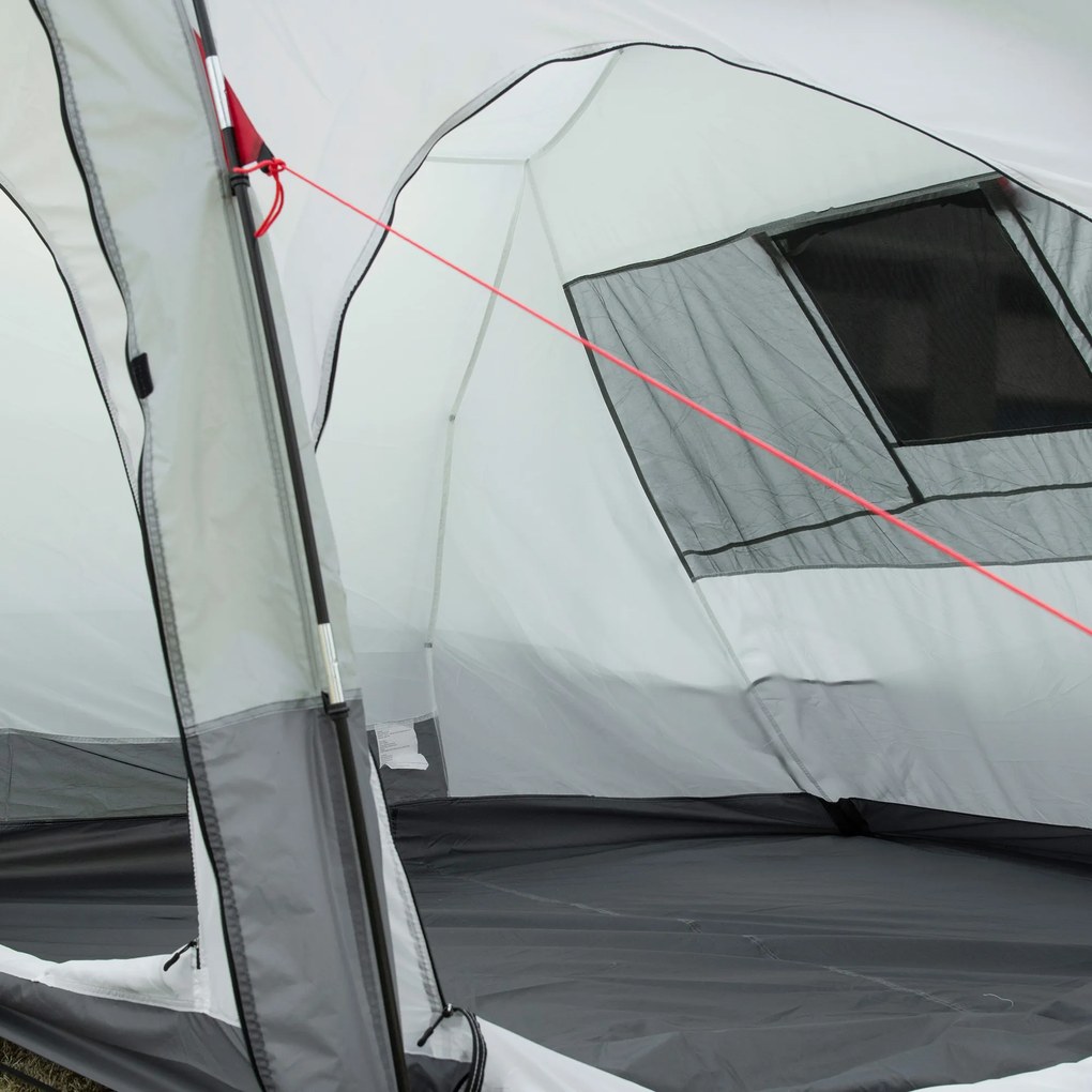 Outsunny Namiot Tunelowy Kempingowy dla 8 Osób z Sypialnią Szary 510x240x180cm Przestronny i Wygodny | Aosom PL