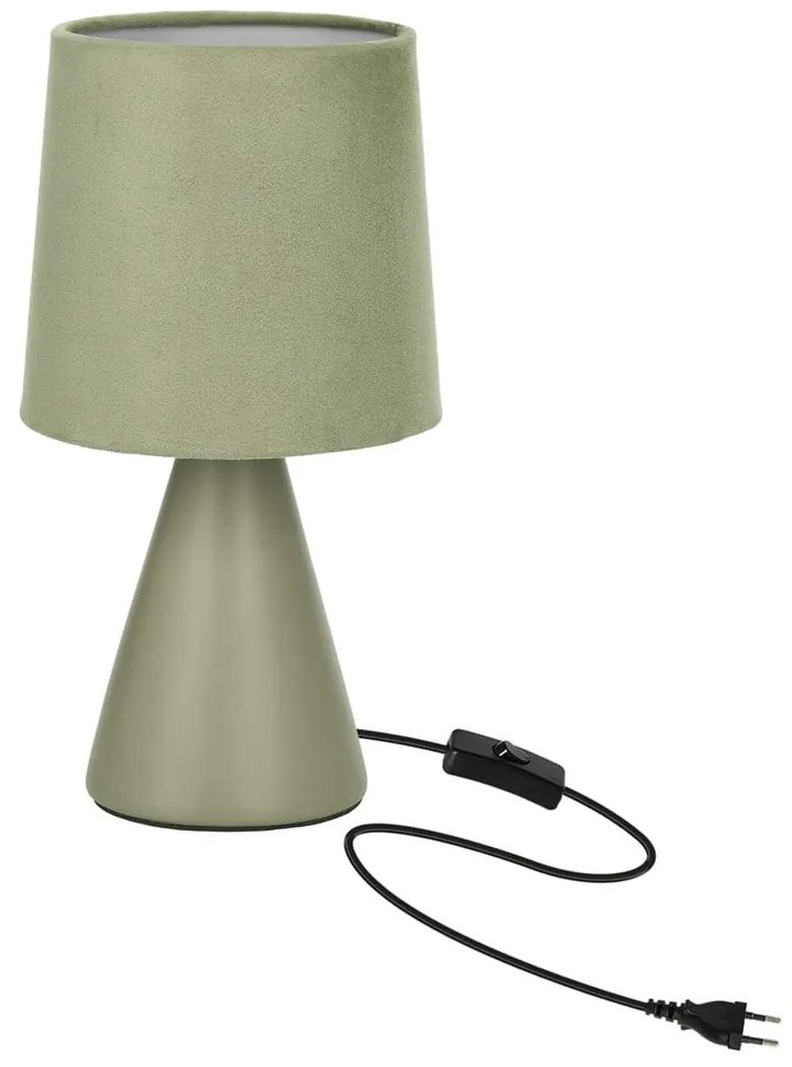 Zielona lampa stołowa z tekstylnym kloszem (wysokość 24,5 cm) Satti – Candellux Lighting