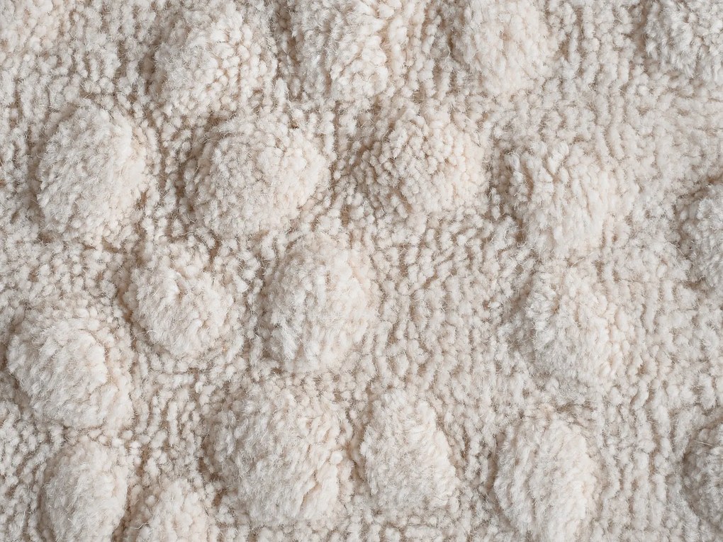 Dywan z wypukłym wzorem kamyczków ręcznie tuftowany 100% wełny - 160 x 230 cm - Kość słoniowa - ORABEL