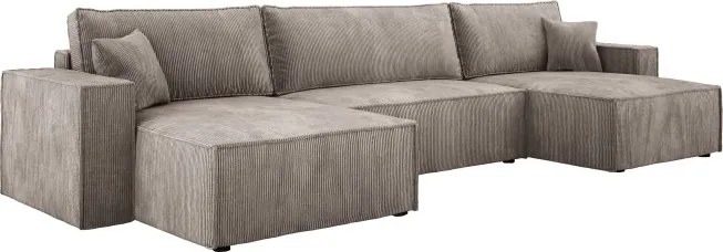 Narożnik POSO XL wolnostojący układ U z funkcją spania w tkaninie Poso 02 DomoHome