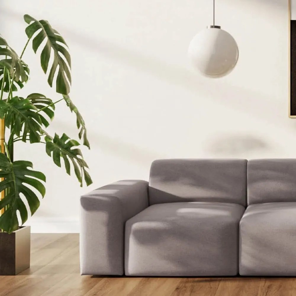 Szara aksamitna sofa 285 cm Villet – Rodier