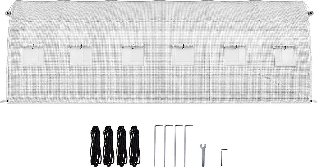 Szklarnia Tunelowa Ophorn Walk-In, Ocynkowana Rama, Wodoodporna Osłona 20x10x7 stóp