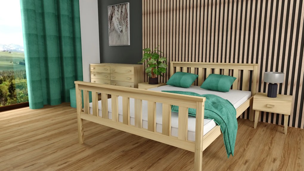 Łóżko KALEA 90 x 200 cm, sosna Stelaż: Ze stelażem listwowym rolowanym elastycznym, Materac: Materac Somnia 18 cm