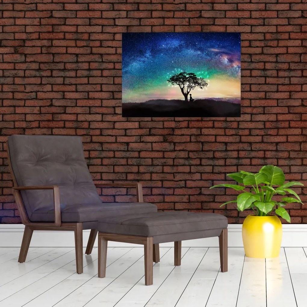 Obraz na szkle - Odpoczynek pod gwiazdami (70x50 cm)