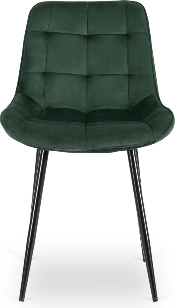 Zestaw Stół Okrągły Rozkładany HARRY 102-142 cm Dąb Craft/Czarny i 4 Krzesła Tapicerowane CHRIS Zielone Nowoczesne