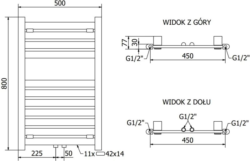Mexen Uran grzejnik elektryczny 800 x 500 mm, 300 W, chrom - W105-0800-500-2300-01