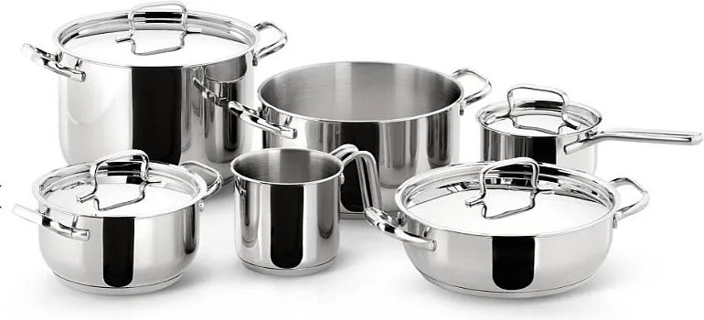 Zestaw garnków Lagostina SFIZIOSA-10PIECES ze stali nierdzewnej z podwójnym dnem Lagoseal® Plus