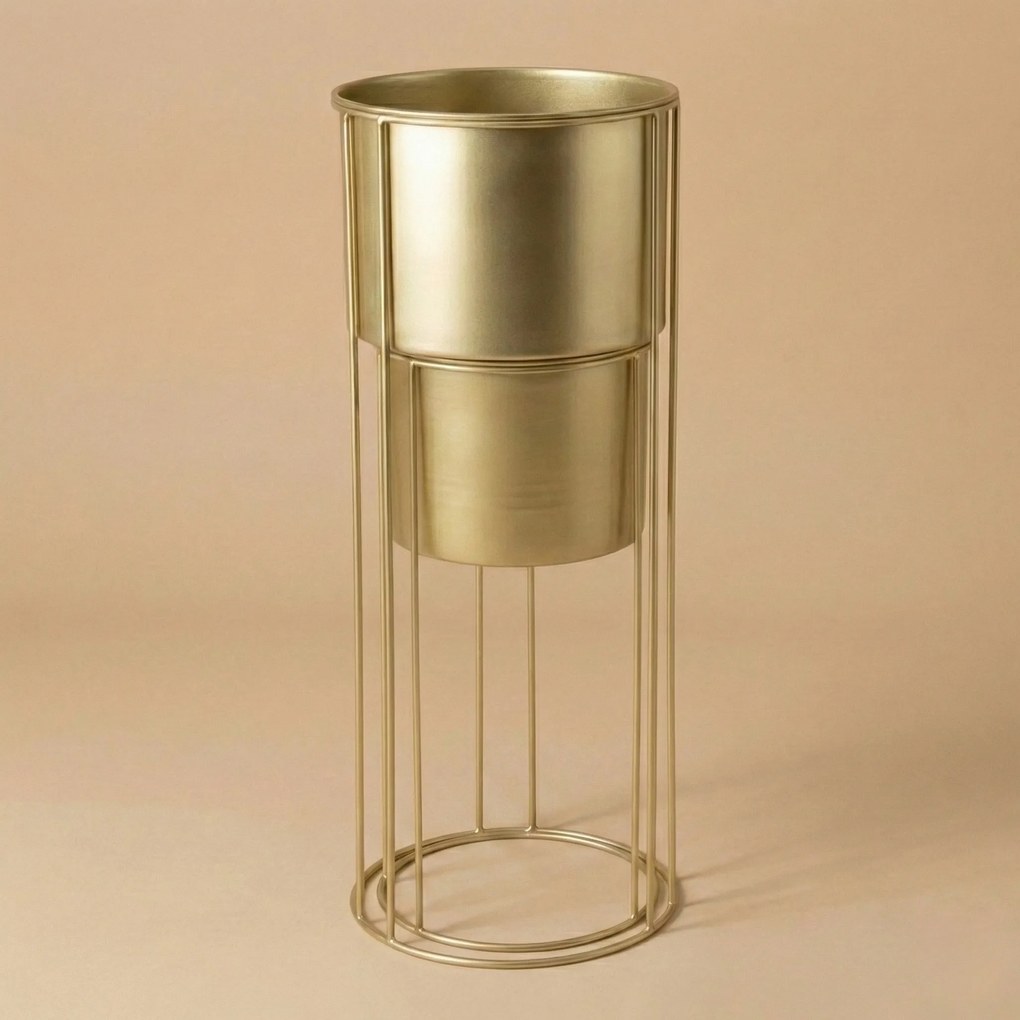 Złote stojaki na kwiaty glamour OSMOS, 2 osłonki