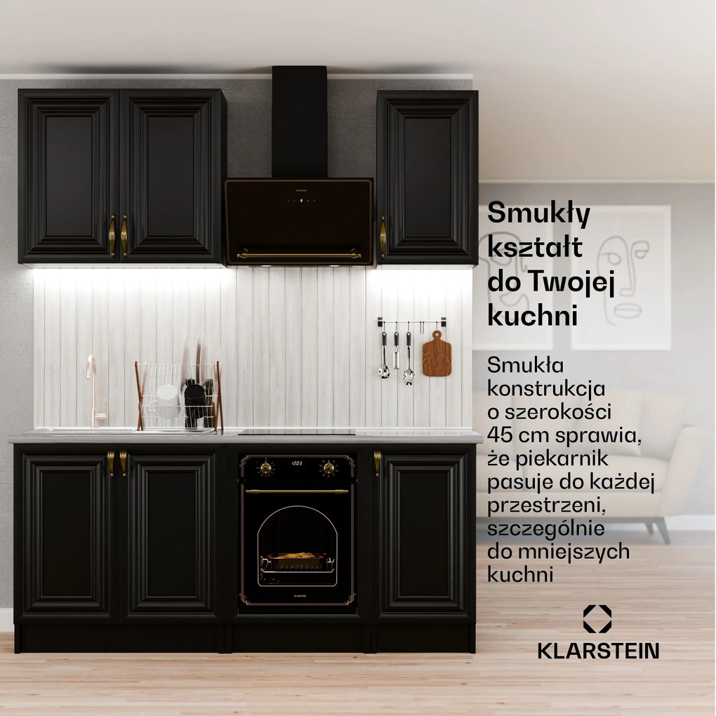 Klarstein Victoria 45cm 49L Wąski Piekarnik do Zabudowy​ Czarny