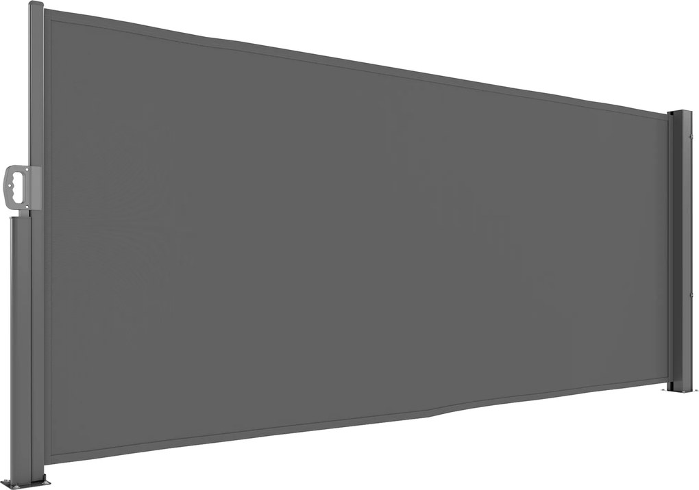 Outsunny Rozsuwana Markiza Boczna z Ochroną Prywatności na Balkon i Taras, Ciemnoszara, 300x140cm