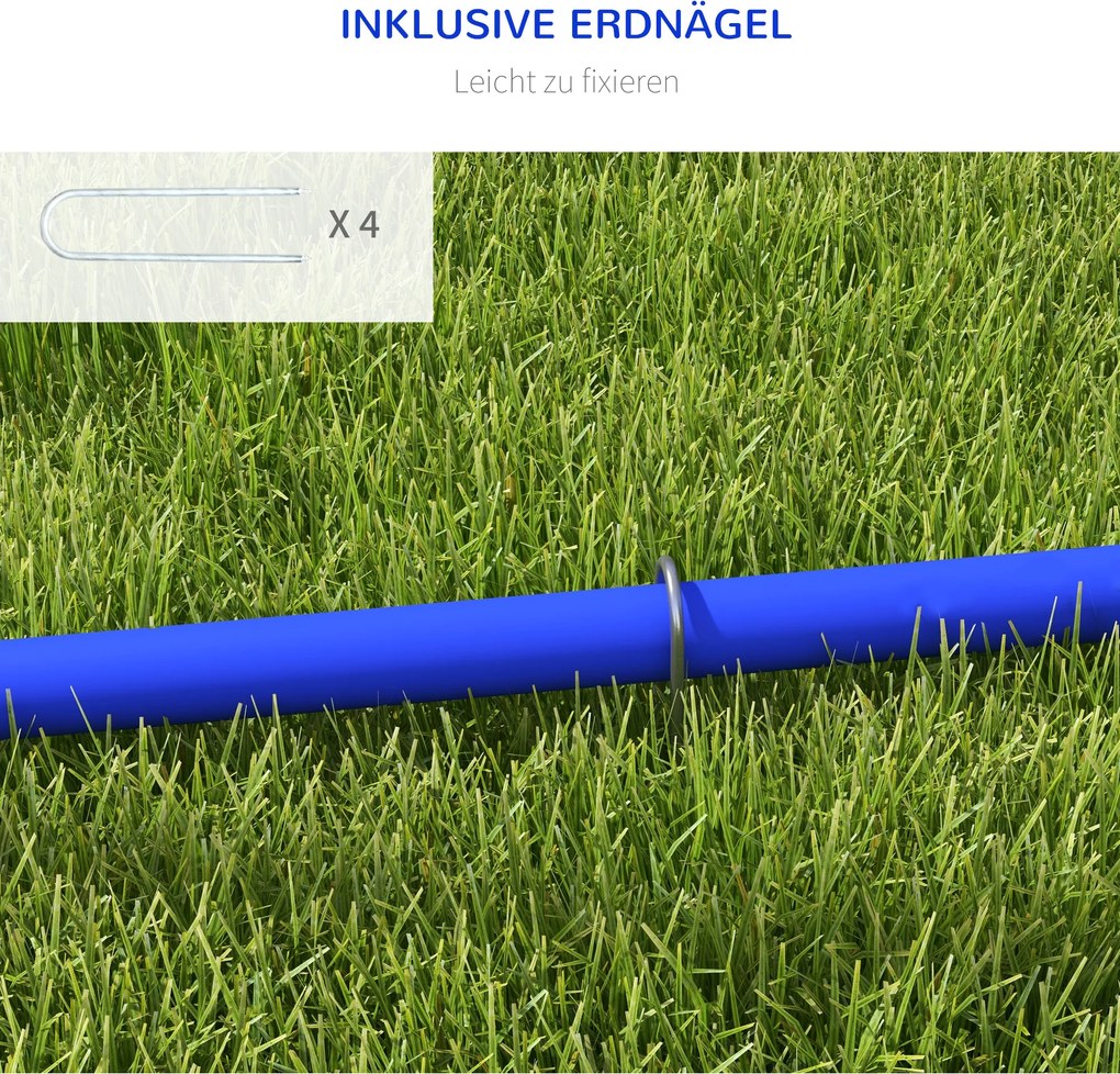 Zestaw Agility PawHut dla Psów, Trening dla Początkujących, 4 Łuki, z Torbą Transportową, Niebiesko-Żółty, 88 x 64 x 95 cm