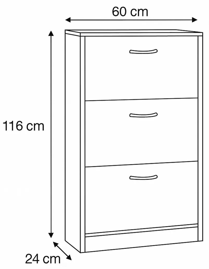 Szafka na buty z przegródkami G1016 WT, biały