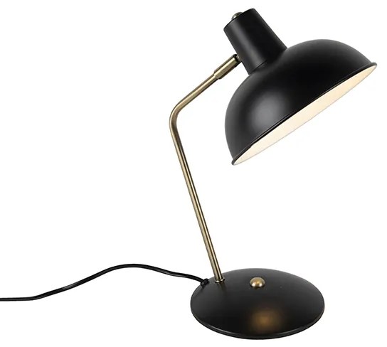Lampa stołowa Retro czarna z brązem - Milou Nowoczesny Oswietlenie wewnetrzne