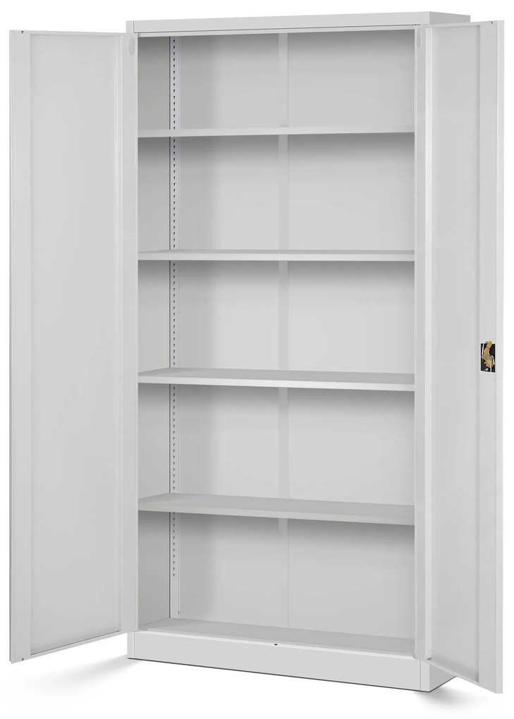Zestaw 4x szafa biurowa metalowa na akta szara, 900x1850x400 mm: JAN