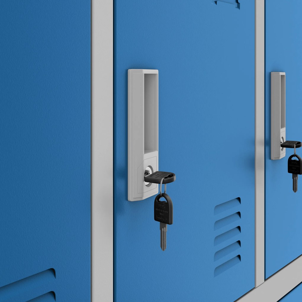 Szafka skrytkowa socjalna BHP szaro-niebieska: MARCIN, 900 x 1850 x 400 mm
