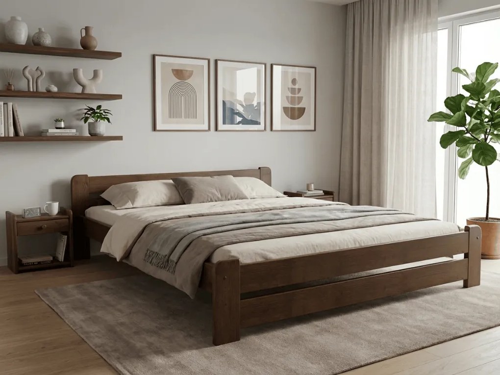 Łóżko Laura 160 x 200 cm, dąb Stelaż: Ze stelażem listwowym rolowanym elastycznym, Materac: Materac Coco Maxi 20 cm