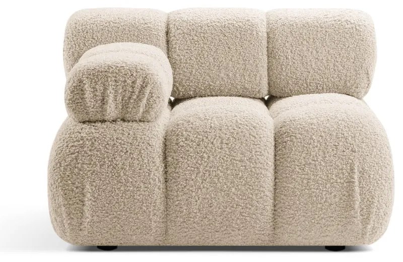 Beżowy moduł sofy z materiału bouclé (lewostronny) Bellis – Micadoni Home