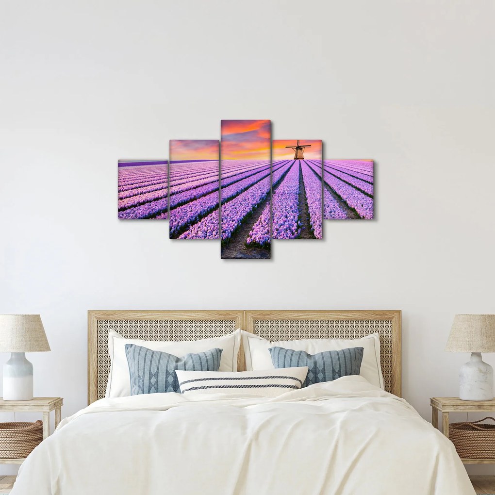 Obraz - farma kwiatów (125x70 cm)