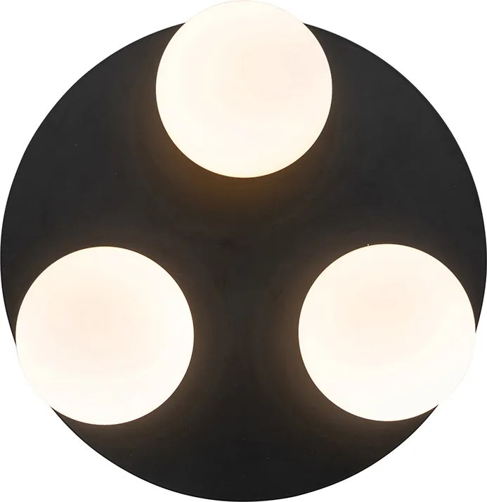Nowoczesna lampa sufitowa do łazienki czarna 3-światłowa - Cederic