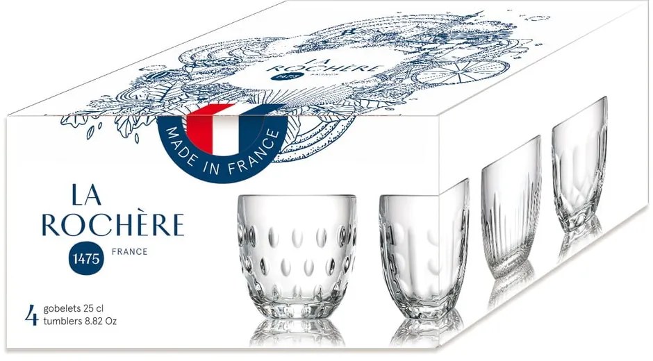Szklanki zestaw 4 szt. 220 ml Troquet – La Rochére