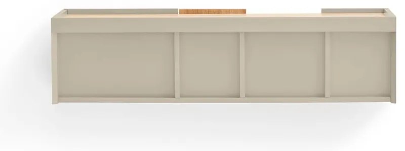 Beżowo-naturalna niska komoda w dekorze dębu 110x23 cm Otto – Teulat
