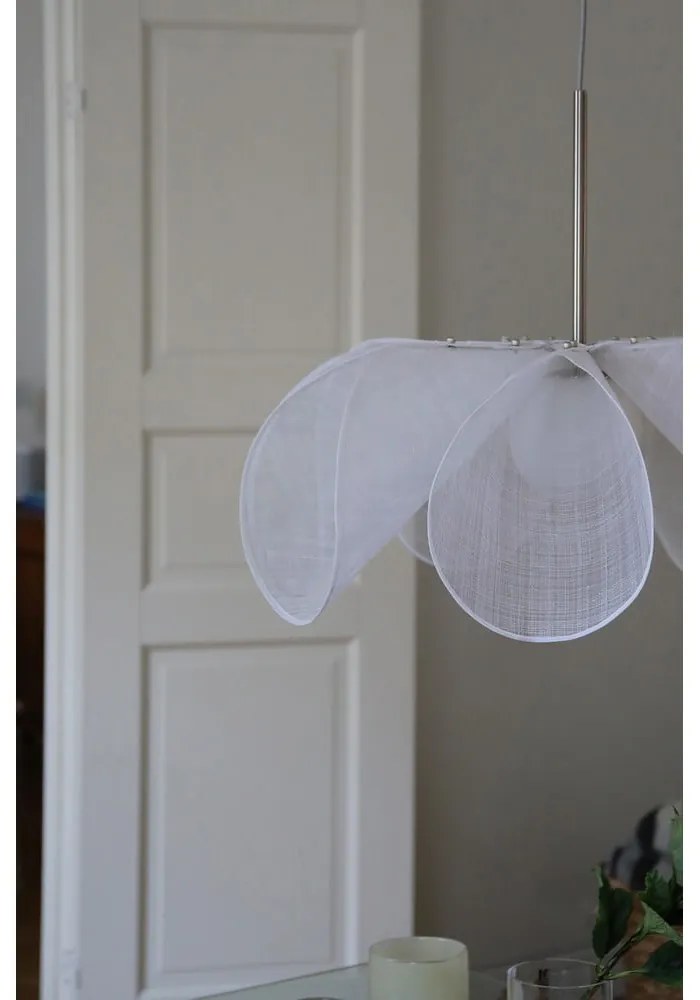 Biała lampa wisząca ze szklanym kloszem ø 75 cm Styrka – Markslöjd