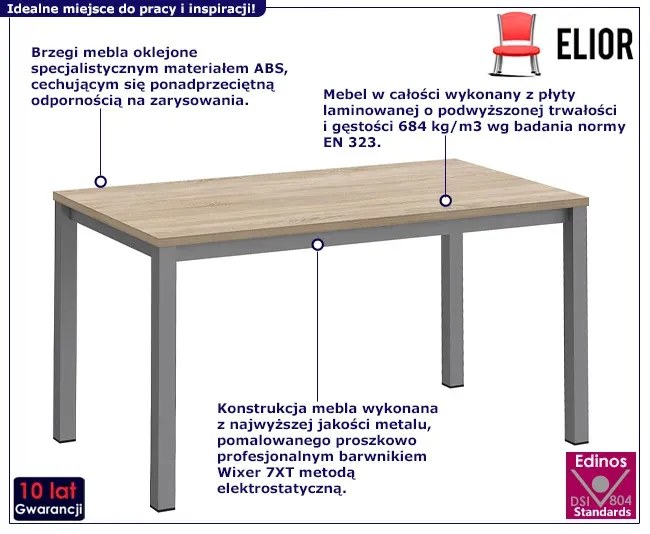 Skandynawskie biurko metalowe dąb sonoma K0-D83