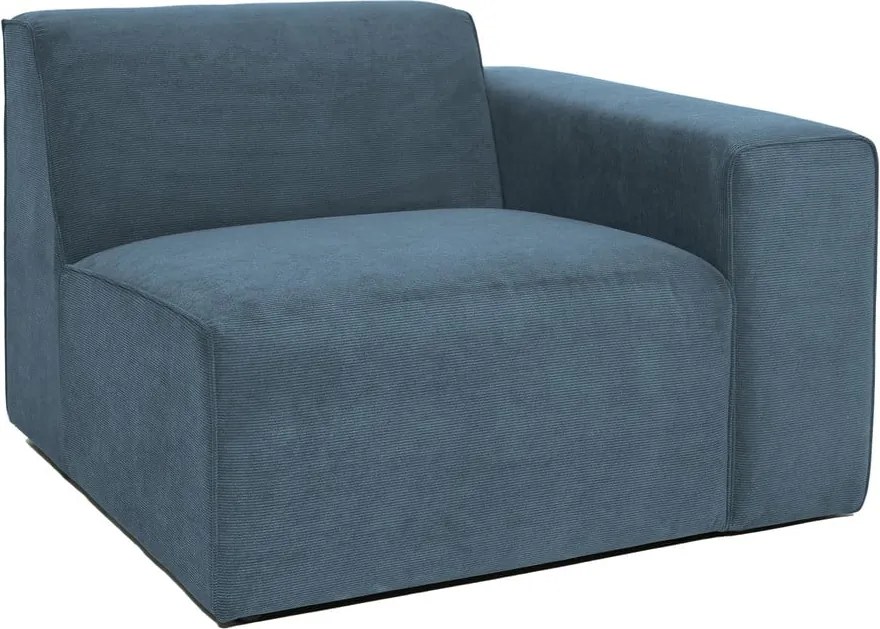 Niebieski sztruksowy moduł sofy (prawostronny) Sting – Scandic