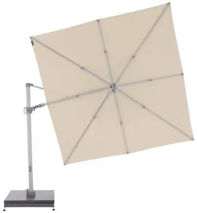 KNIRPS 320 x 320 cm - luksusowy wahadłowy parasol ogrodowy z drążkiem bocznym : Kolor parasola - Naturalny