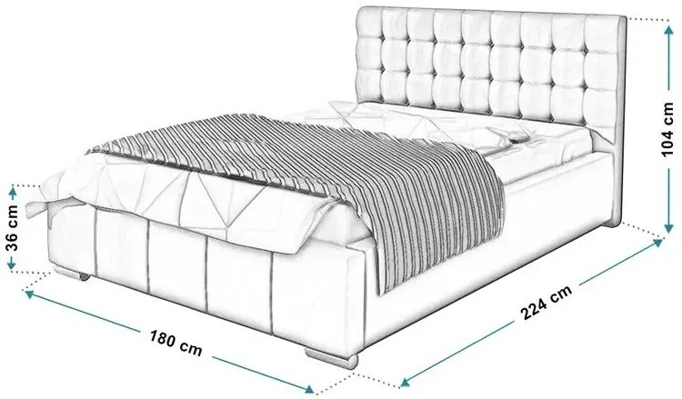 Podwójne łóżko z pojemnikiem 160x200 Elber 2X - 36 kolorów