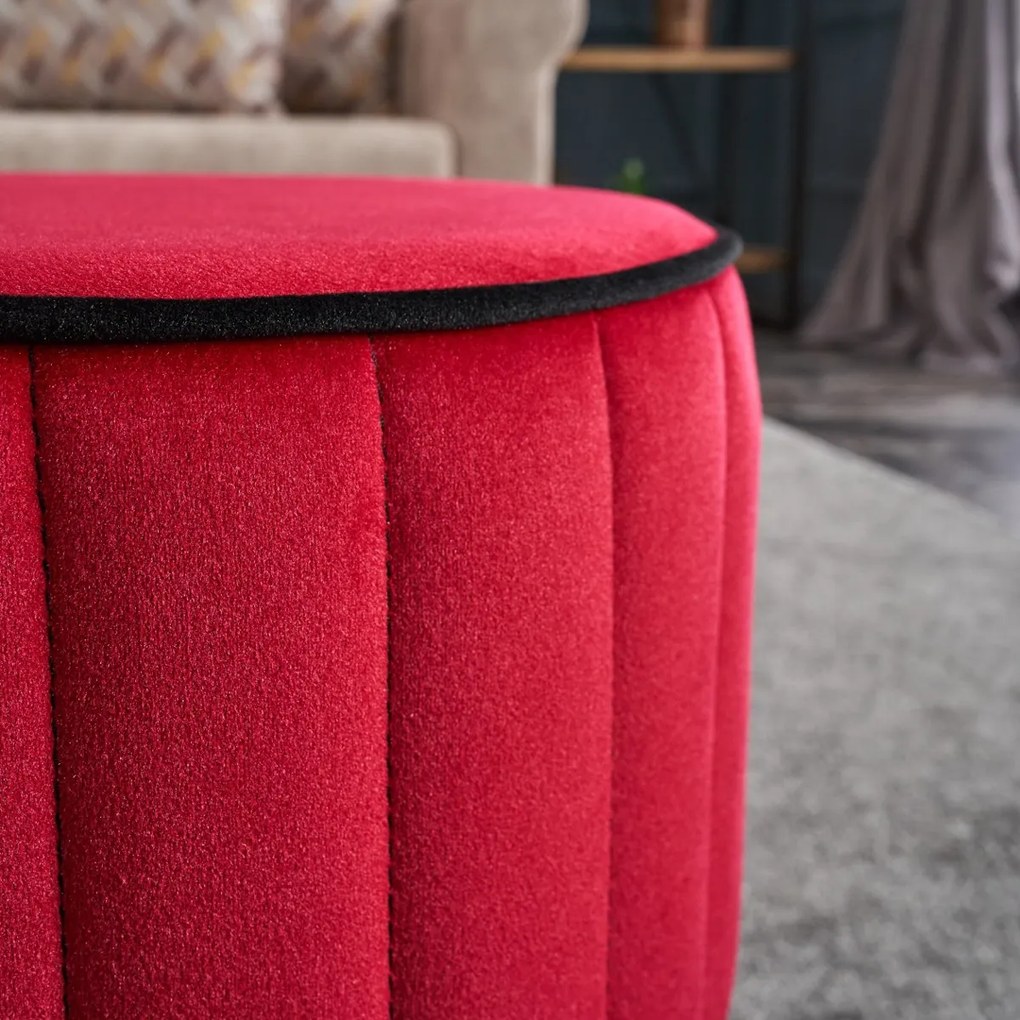 Stołek Rose Pouf Czerwony