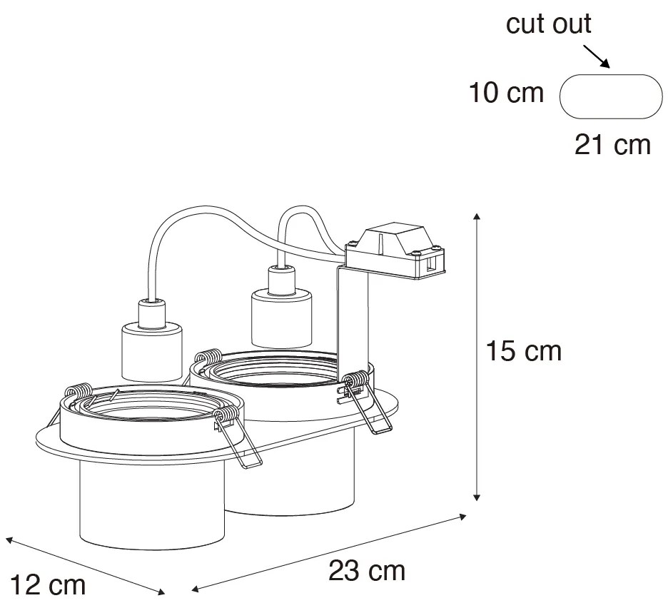 Zestaw 6 reflektorów wpuszczanych białych GU10 70mm z regulacją nachylenia 2-źródła światła - Installa