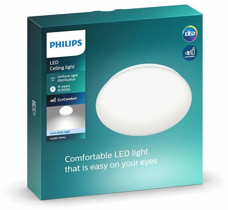 Philips 8718699681050 oprawa sufitowa LED Moire 6 W 640 lm 4000 K 22,5 cm, biały