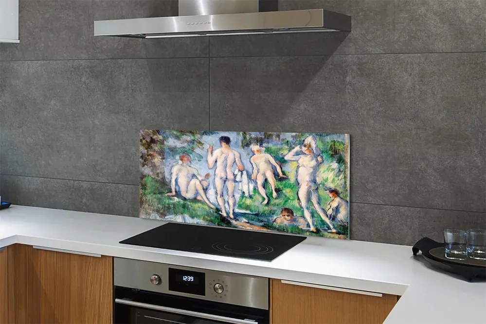 Panel szklany do Kuchni Kąpiący się - Paul Cézanne