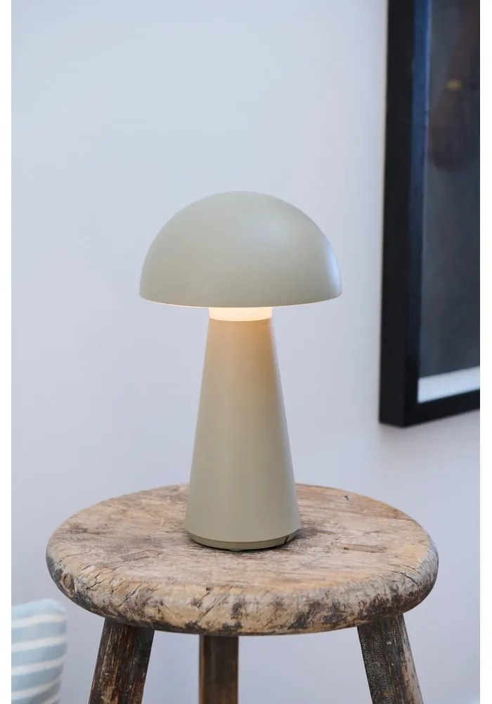 Szara lampa stołowa LED ze zdalnym sterowaniem (wysokość 28 cm) Sam – Sirius
