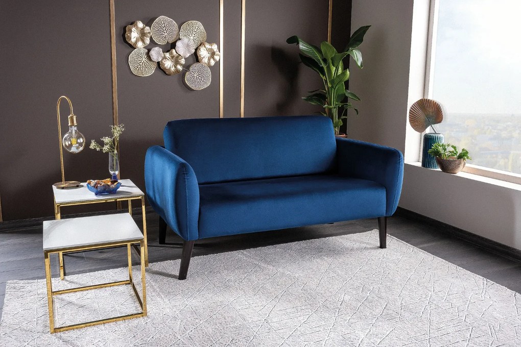 SOFA ELSA VELVET GRANATOWY BLUVEL 86 / WENGE SIGNAL