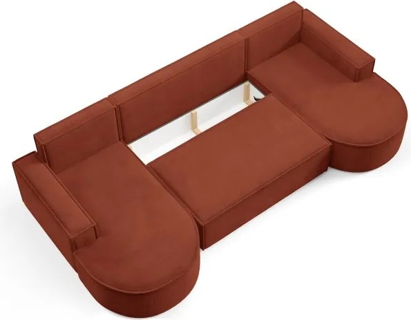 Narożnik MOLLY XL wolnostojący układ U z funkcją spania w tkaninie Curio 55 DomoHome