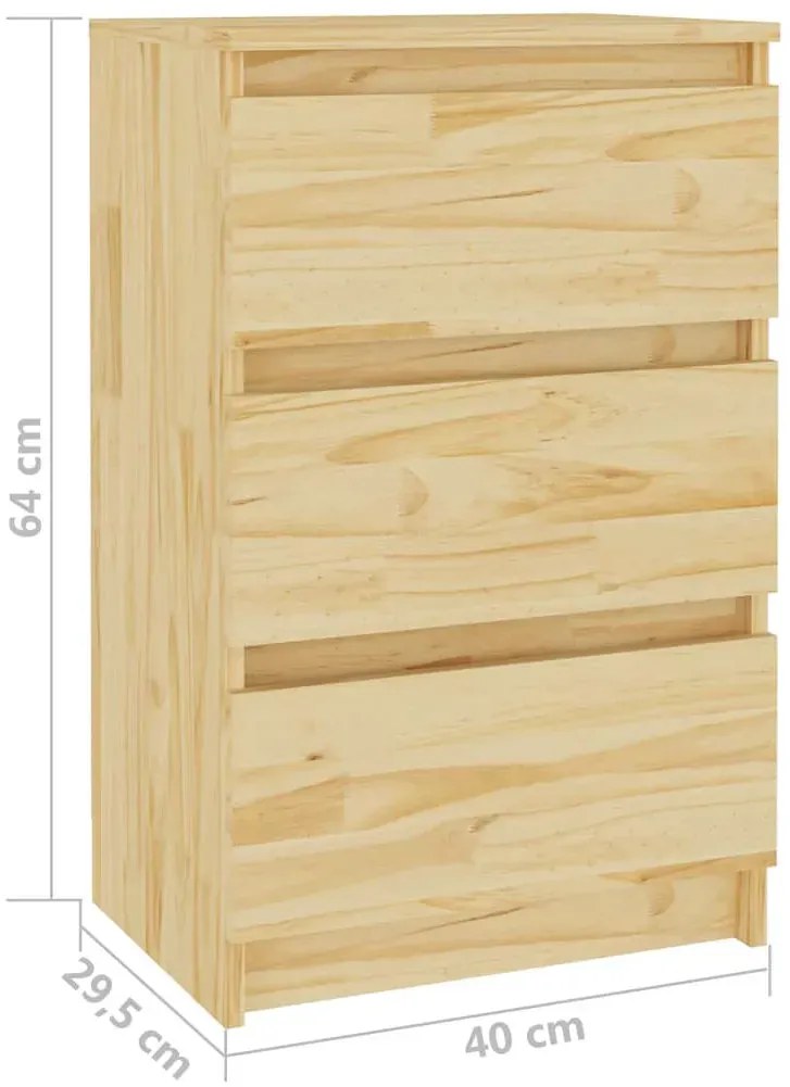 Sosnowa Komoda Z 3 Szufladami W Stylu Skandynawskim N7-W48