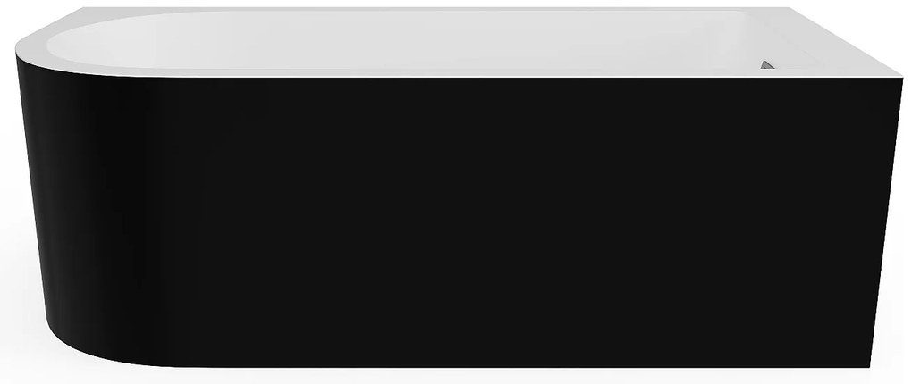 Wanna narożna - 201 l - 150 x 75 x 58 cm - Czarny z połyskiem - Prawostronna - ANIKA