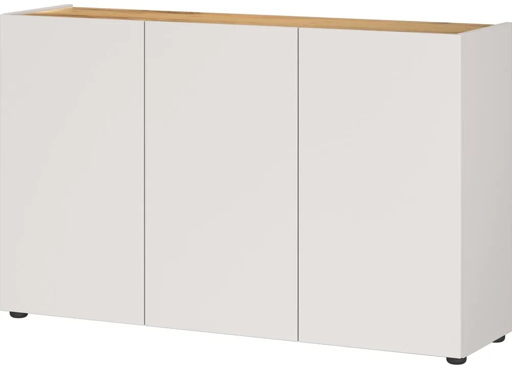 Kremowa szafka w dekorze dębu 120x76x34 cm Adrano – Germania