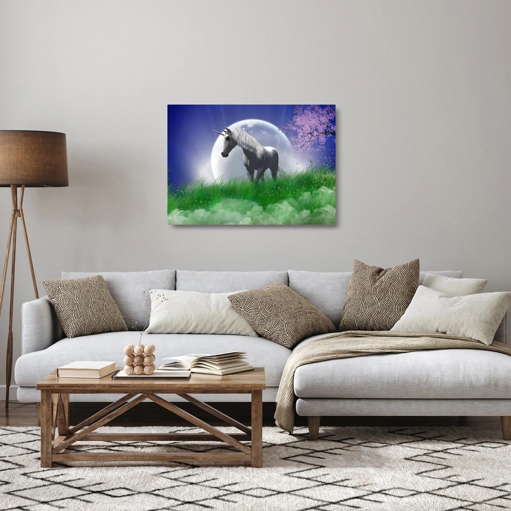 Obraz na szkle jednorożca (70x50 cm)