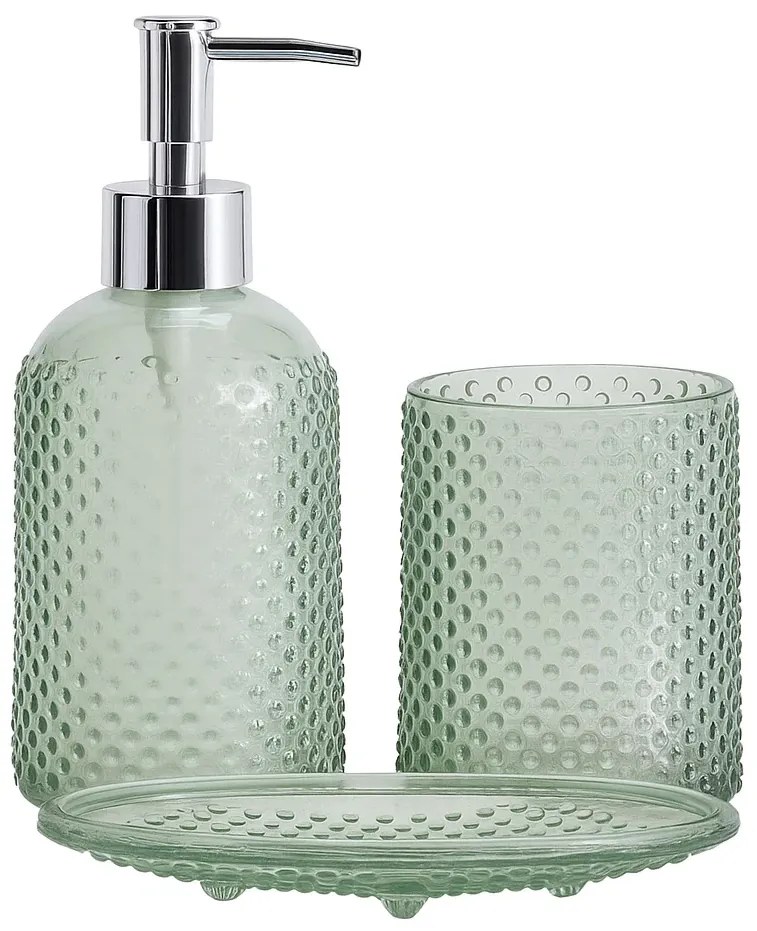 Zestaw łazienkowy NODE, dozownik, kubek na szczoteczki i mydelniczka, 3 elementy