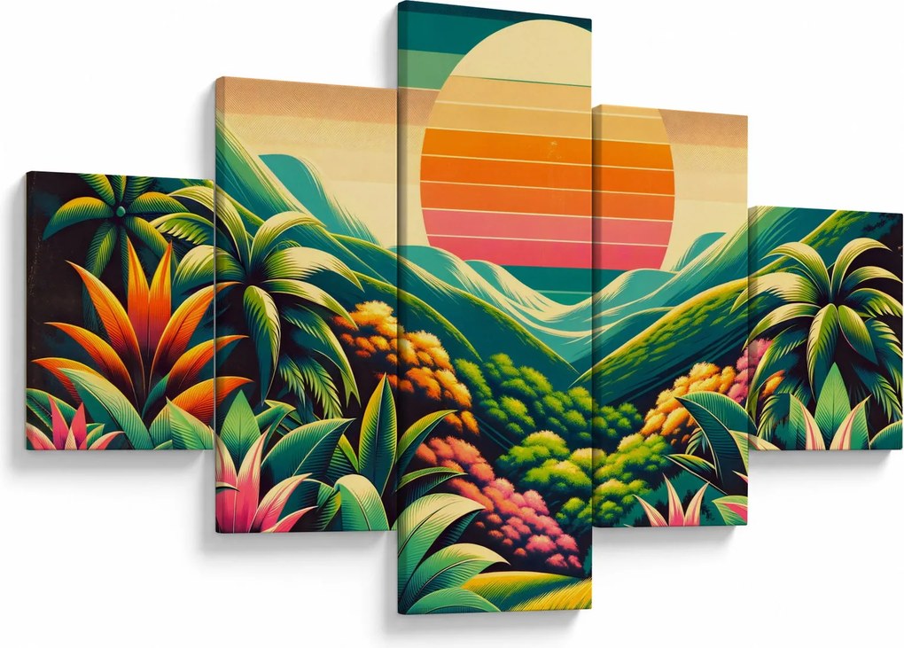 Obraz - Kolorowy zachód słońca (125x70 cm)