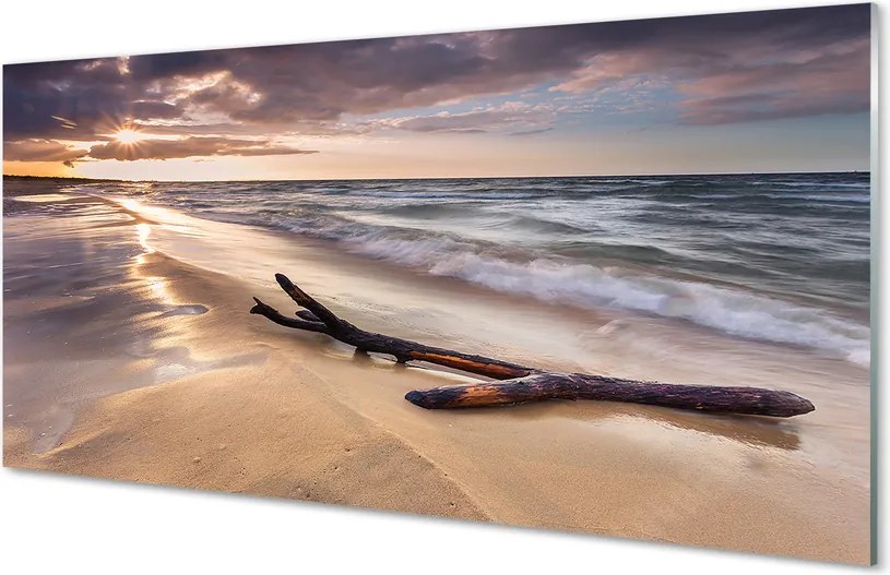 Panel szklany do Kuchni Zachód Słońca na Gdańskiej Plaży